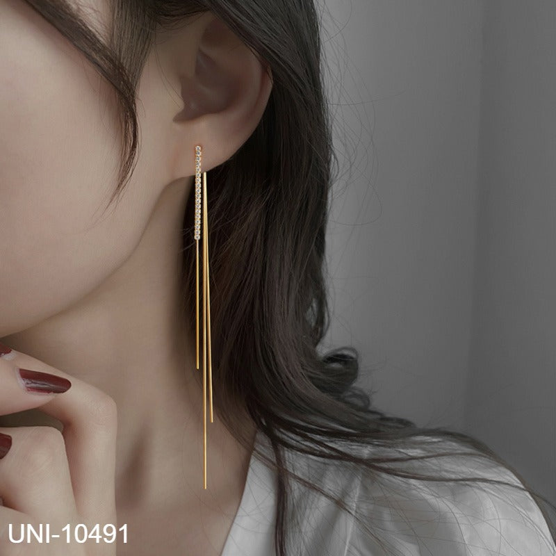 UNI-10491 - Dangling Gold  - Earring
