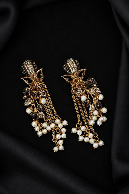 Designer Cubic Zircons Antique Turkish Latkans Earrings