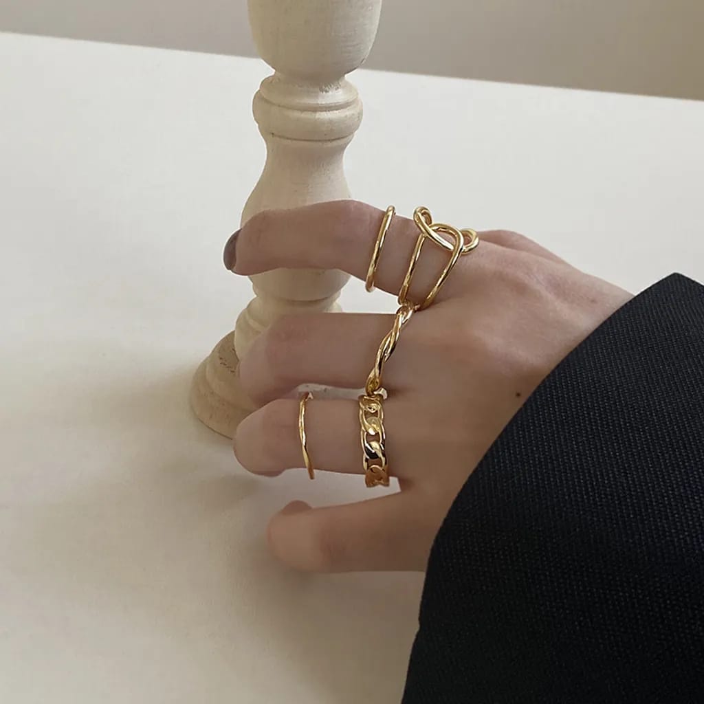 UNI-10165-8  - Gold Foil - Ring Set Of 5