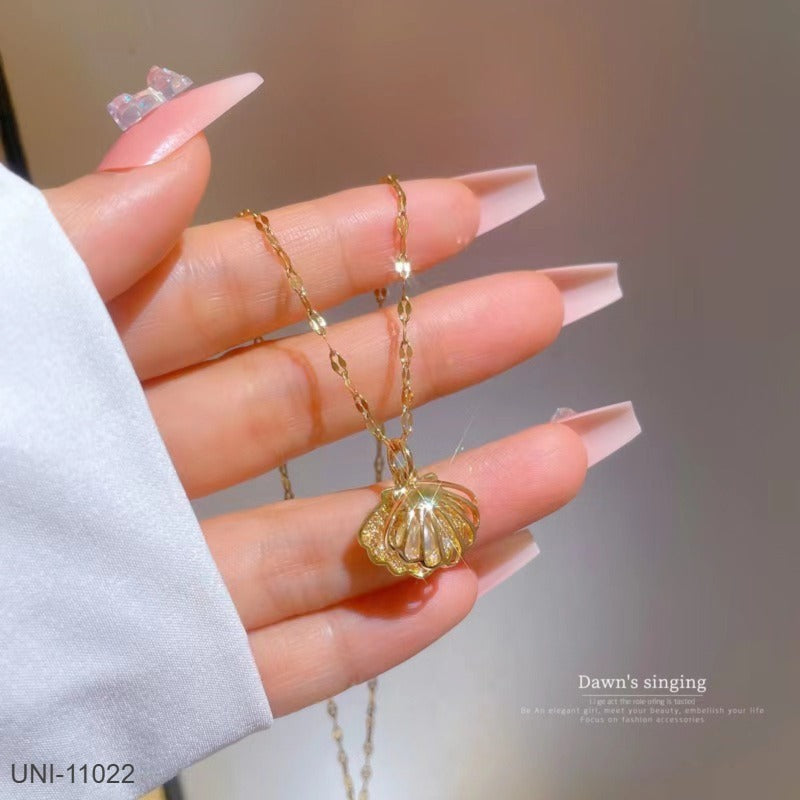 UNI-11022 - Pearl Sea Shell Gold - Necklace