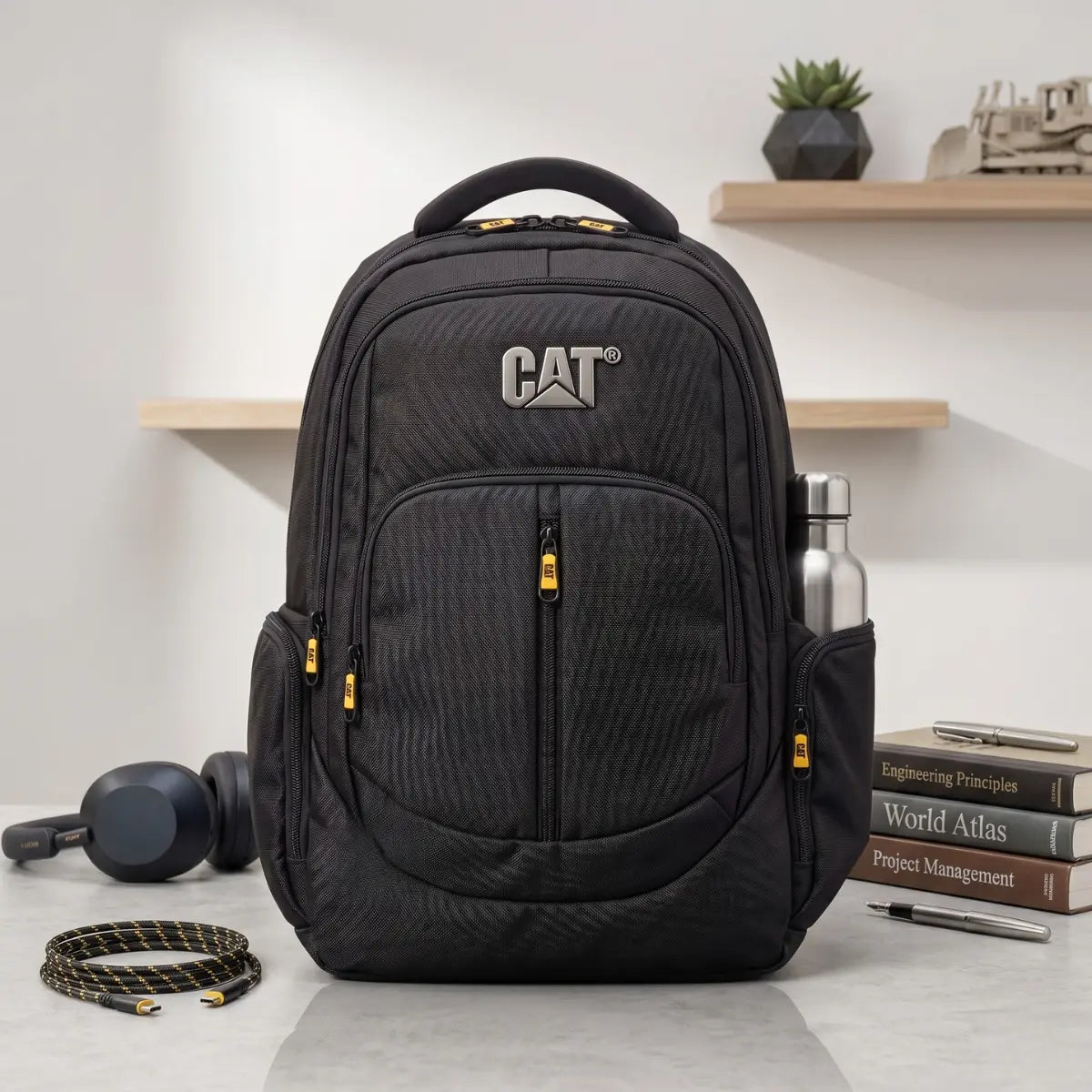 CAT Backpack With USB Port Rain Cover Bubble Padded Compartment - image 2