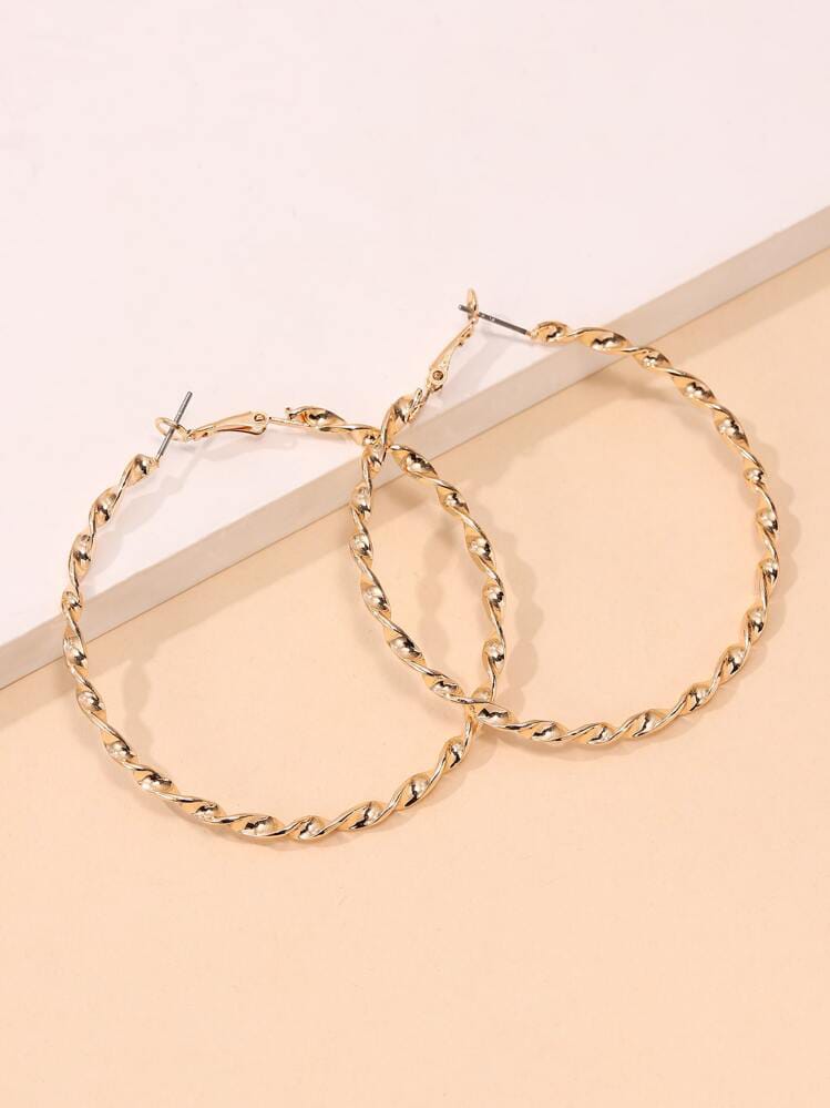 UNI-10092 -  Twisted Hoop Gold - Earring
