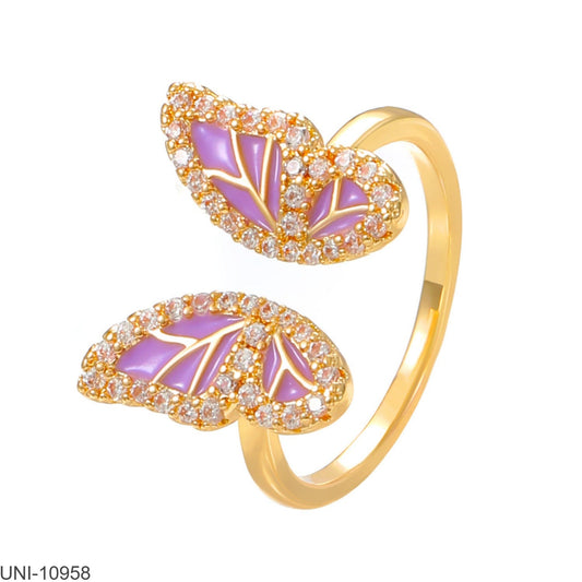 UNI-10958 - Purple Butterfly Gold - Ring