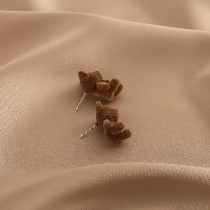 UNI-10411-1 - Brown Cute Bear - Earring