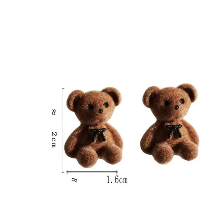 UNI-10411-1 - Brown Cute Bear - Earring