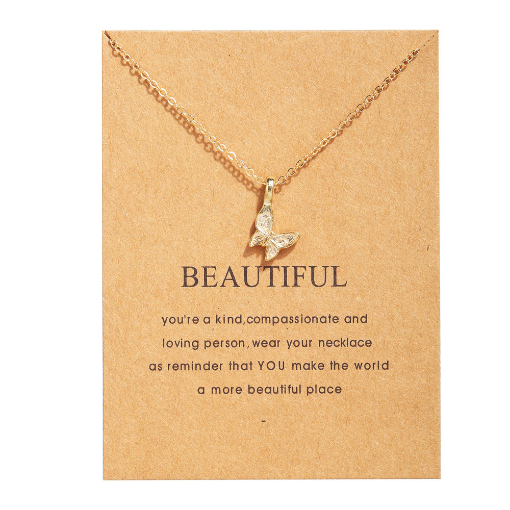 UNI-10632 - Gold Beautiful Butterfly - Necklace