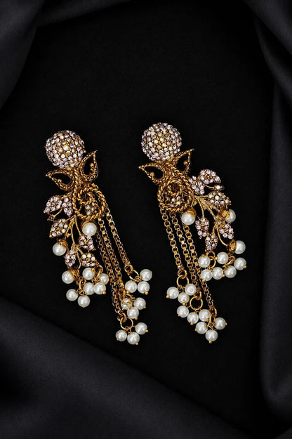 Designer Cubic Zircons Antique Turkish Latkans Earrings