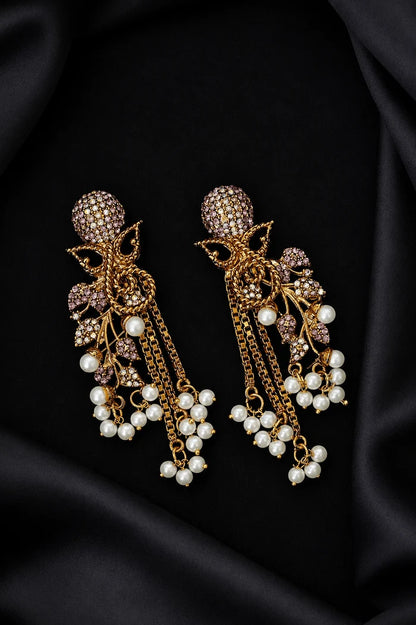 Designer Cubic Zircons Antique Turkish Latkans Earrings