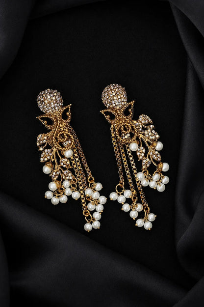 Designer Cubic Zircons Antique Turkish Latkans Earrings