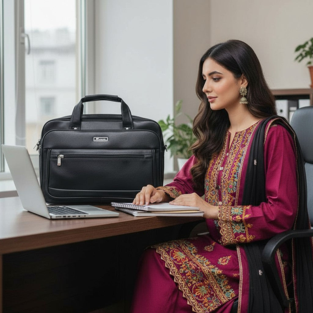 Executive Leather Office Laptop Bag - image 3
